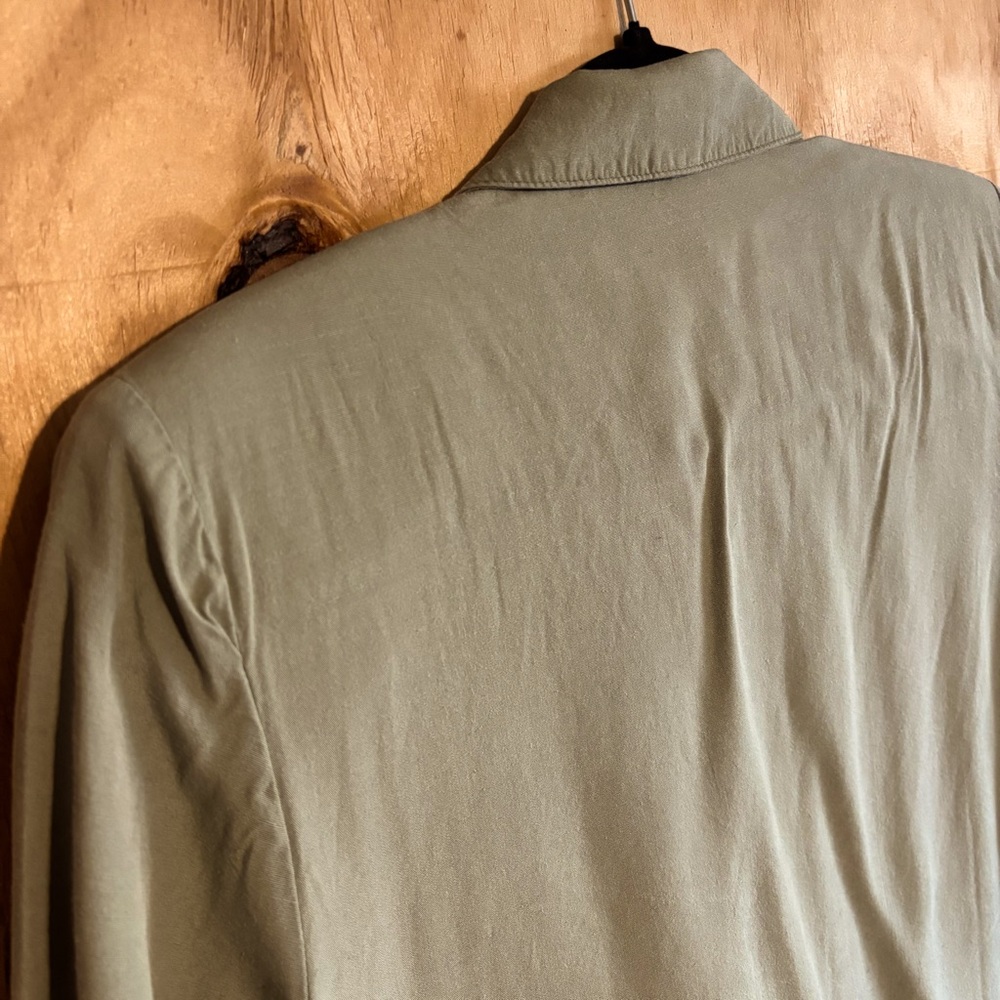 Vintage 70s Courtenay Sage Green Linen Blend Blazer Sz 8 - Picture 4 of 6